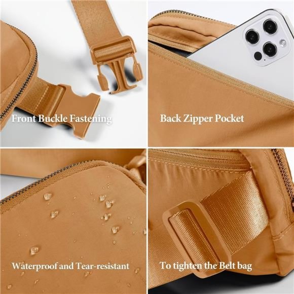 Unisex Mini Belt Bag with Adjustable Strap Small Waist Pouch for Workout Running - Picture 2 of 6